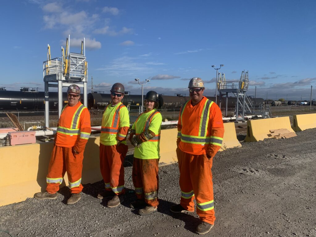 Faultless Solutions installation crew following successful commissioning of the upgraded railcar unloading facility.